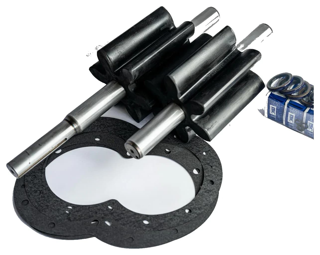 PK300C repair kit contents — drive and idler gear assemblies, bearings, seals and gasket set