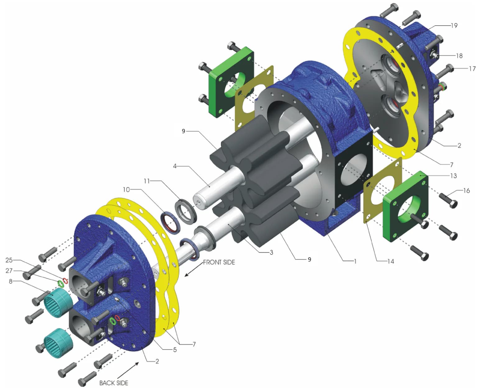 NAPCO Rotary Gear Pump Exploded Diagram